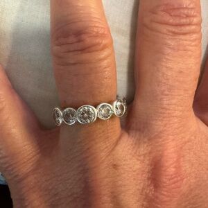 Swarovski Silver Crystal Band Ring